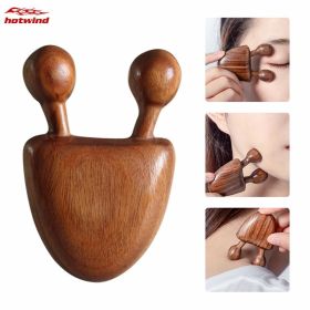 HW 1pc Facial Natural Sandalwood Scraping Massage Tool Eye Neck Massage Relaxing Stick Wooden Massager