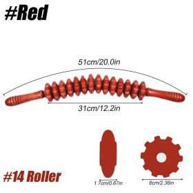 Wooden Curved Roller Massager with 12 Balls Manual Wood Massage Stick Waist Thigh Anti Cellulite Muscle Pain Relief &amp; Recovery
