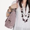 [Dream Lady] Charm Griege Leatherette Double Handle Handbag Shoulder Bag Satchel Bag Purse