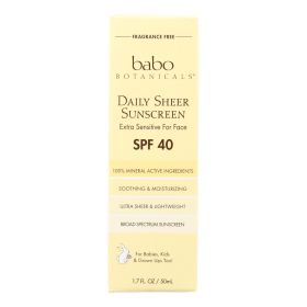 Babo Botanicals - Sunscreen - Daily Sheer - SPF 40 - 1.7 oz (SKU: 1632322)